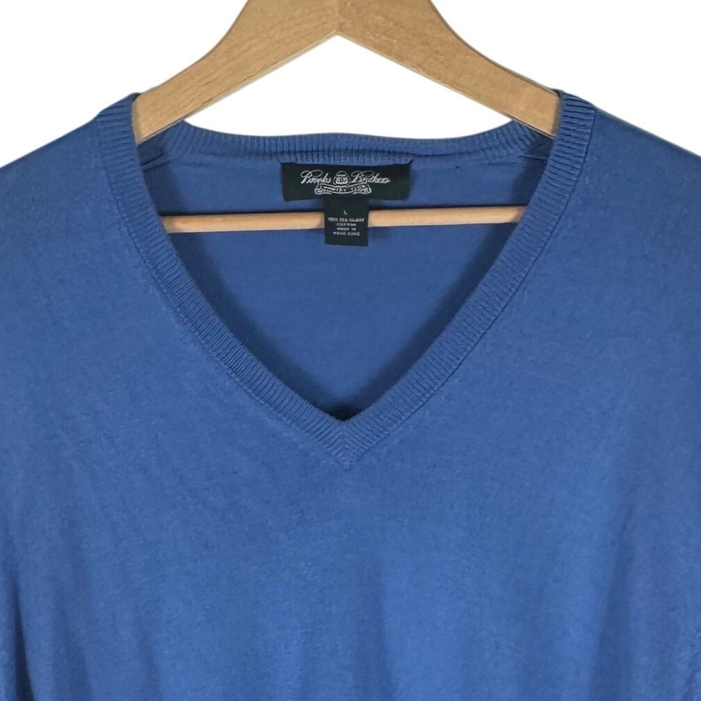 Brooks Brothers Country Club Sweater Mens L Sea Island Cotton V-Neck
